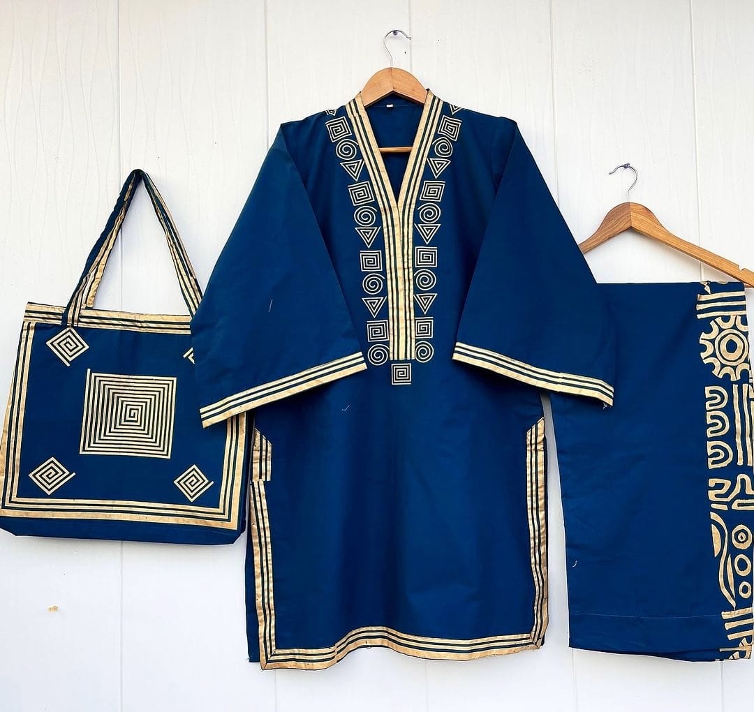 Printed hand Bag  3pc suit