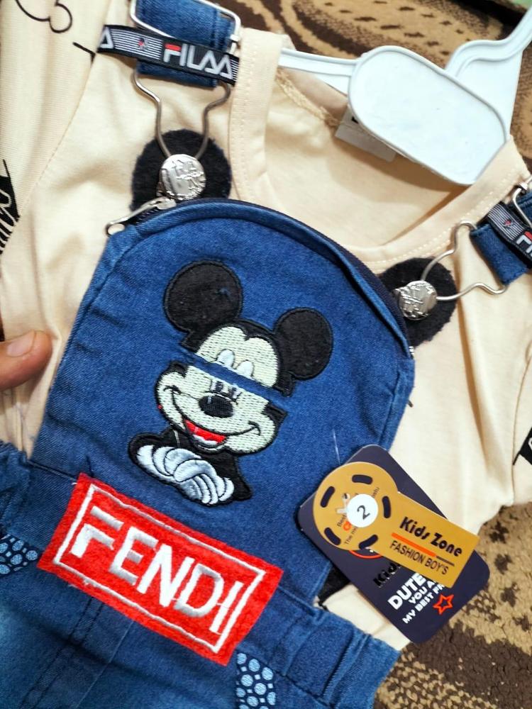 Denim romper jersey undershirt