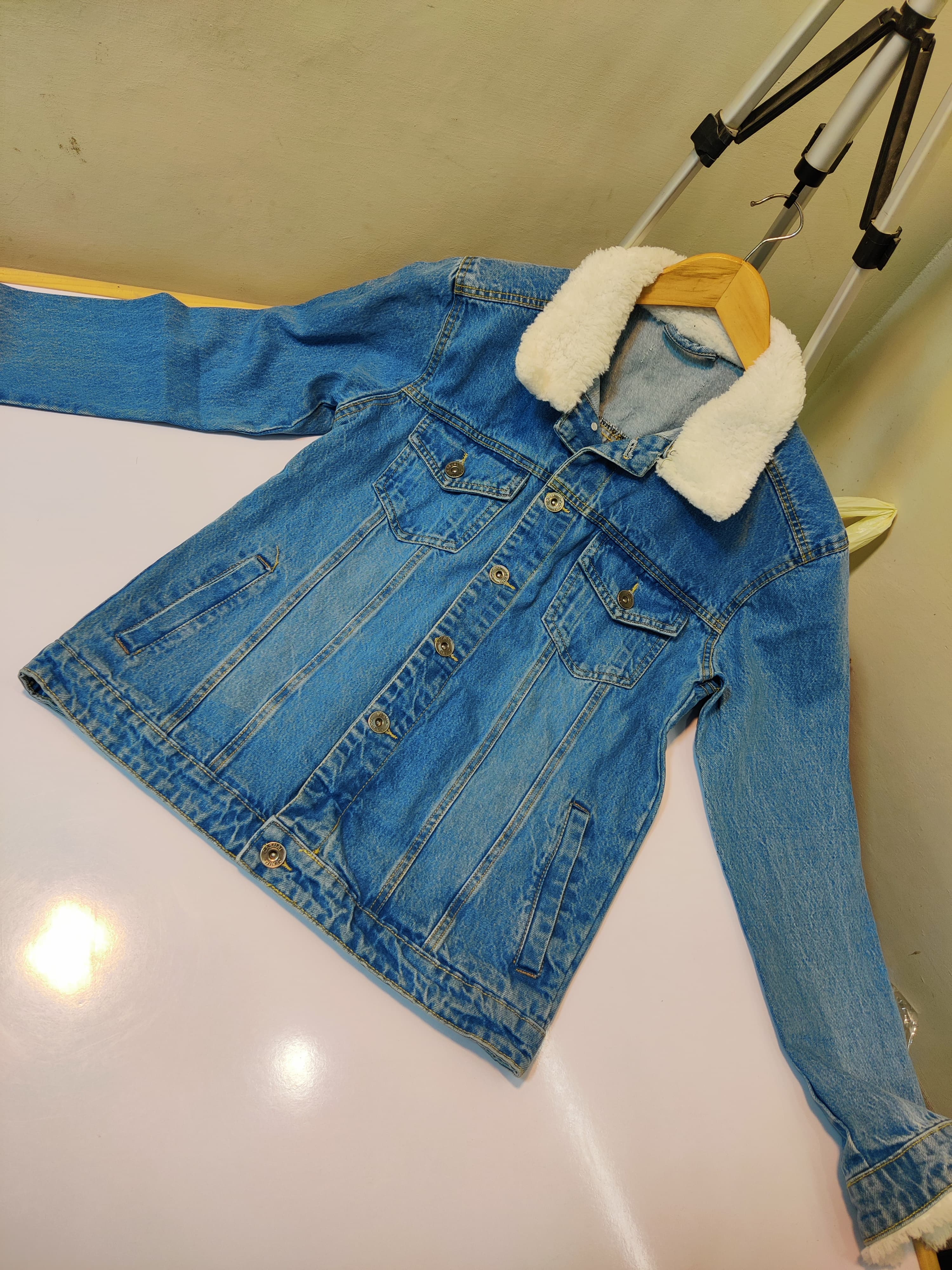 Puff denim jacket