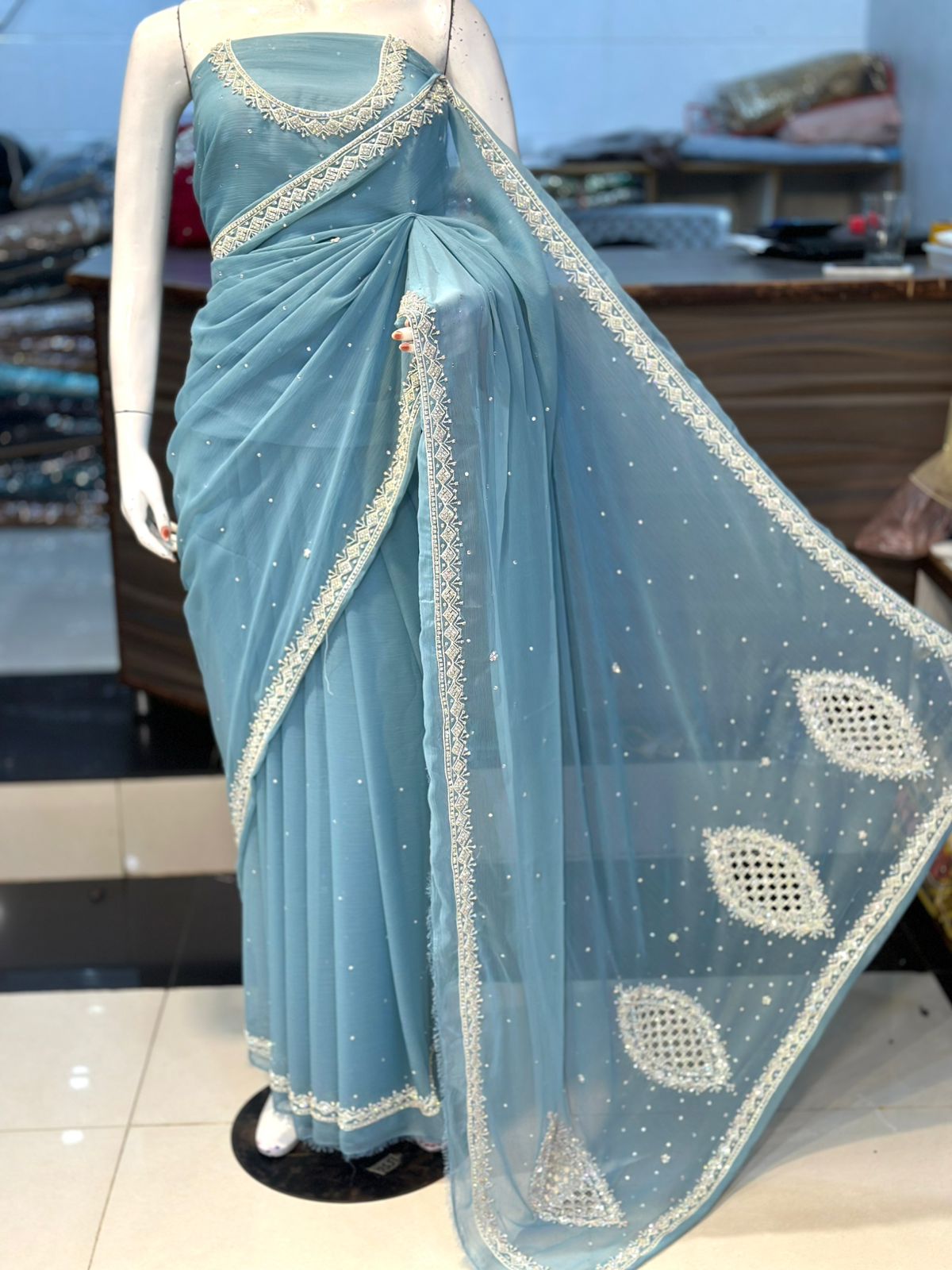 Chiffon HANDWORK Saree 💞