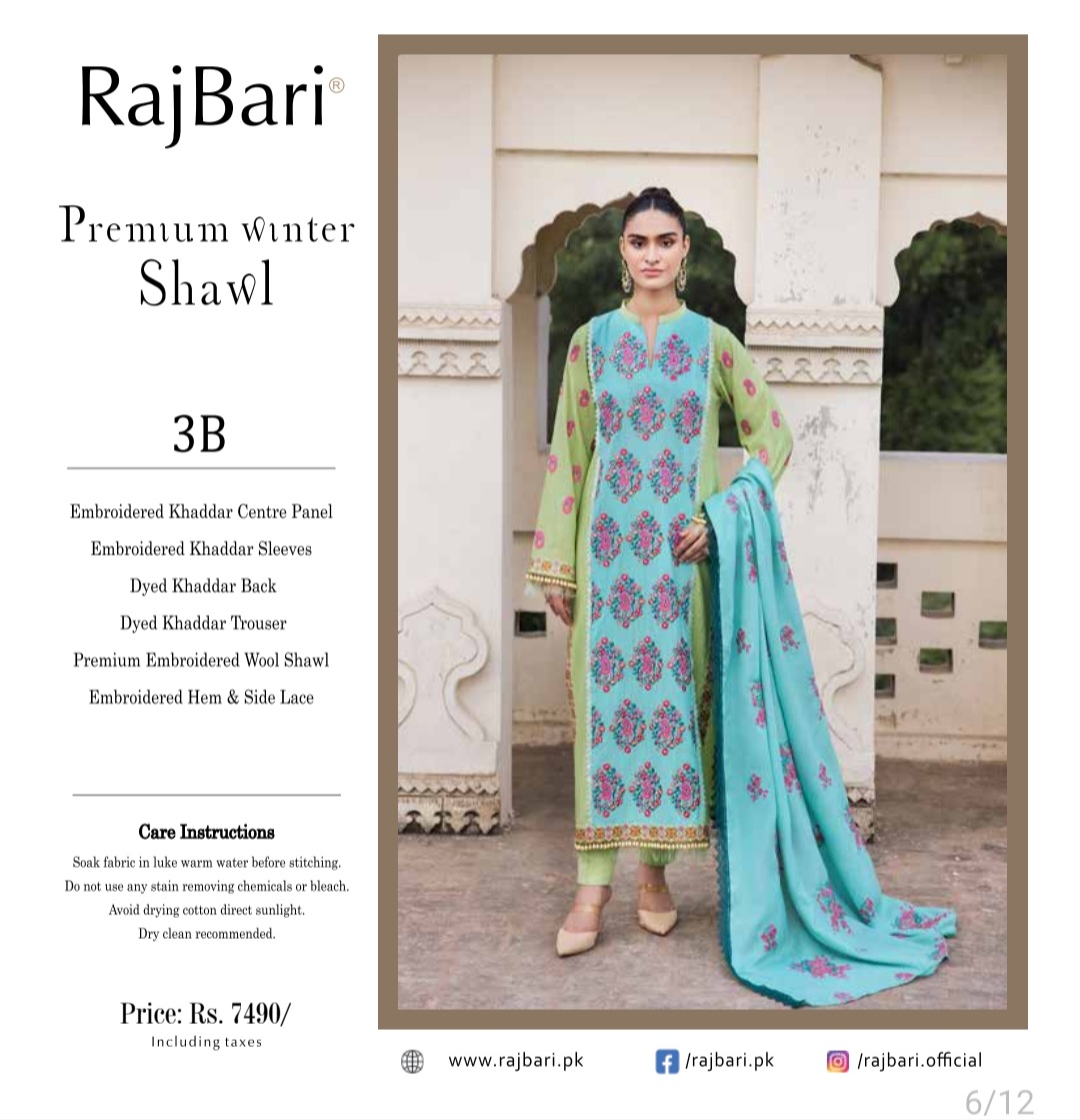 Three Piece  khaddar Premium Winter  Shawl