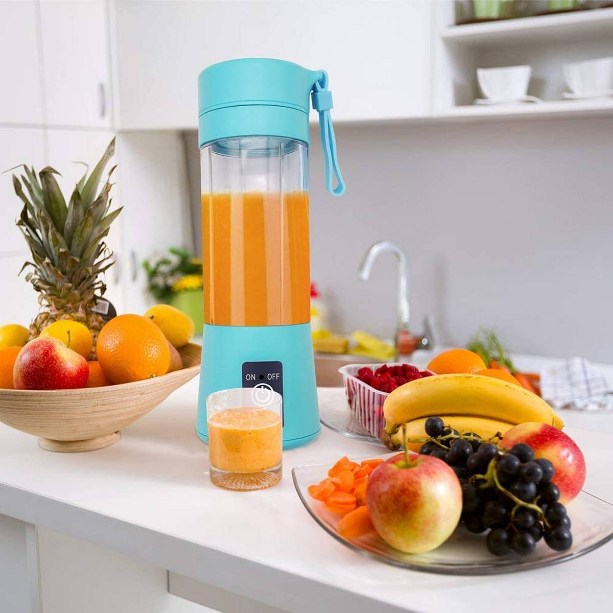 Portable Powerful 6 Blades USB Rechargeable Juicer  Blender