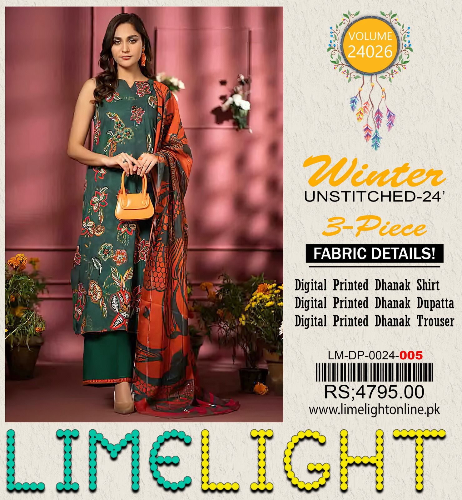 Lime Light Dhanak 3pc