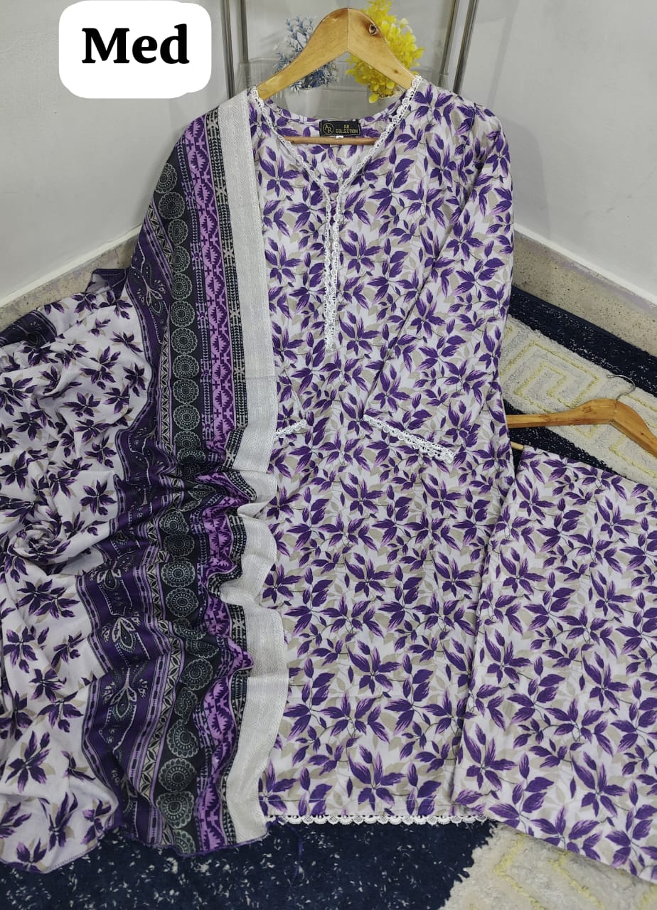 Printed swiss lawn 3pc