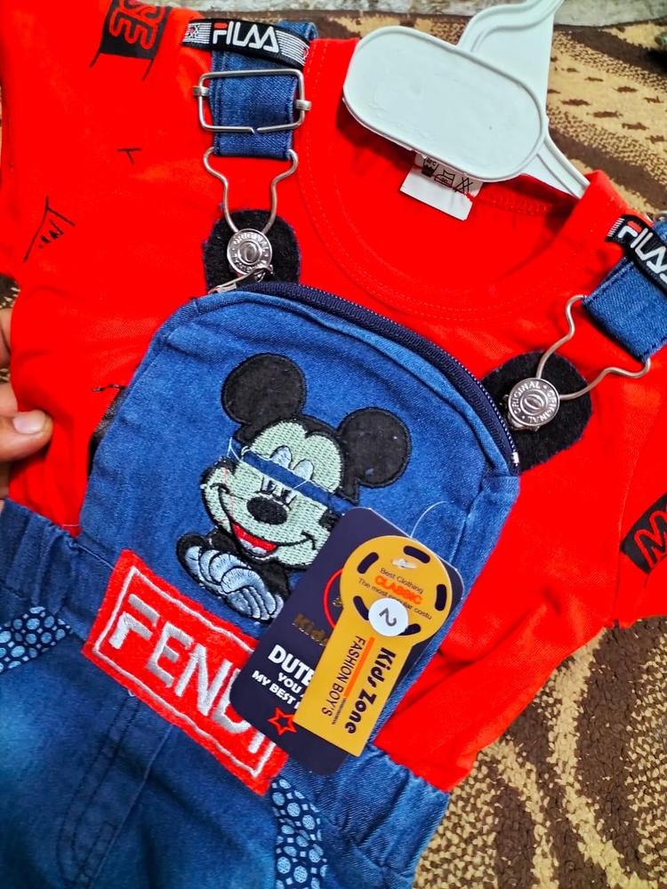 Denim romper jersey undershirt