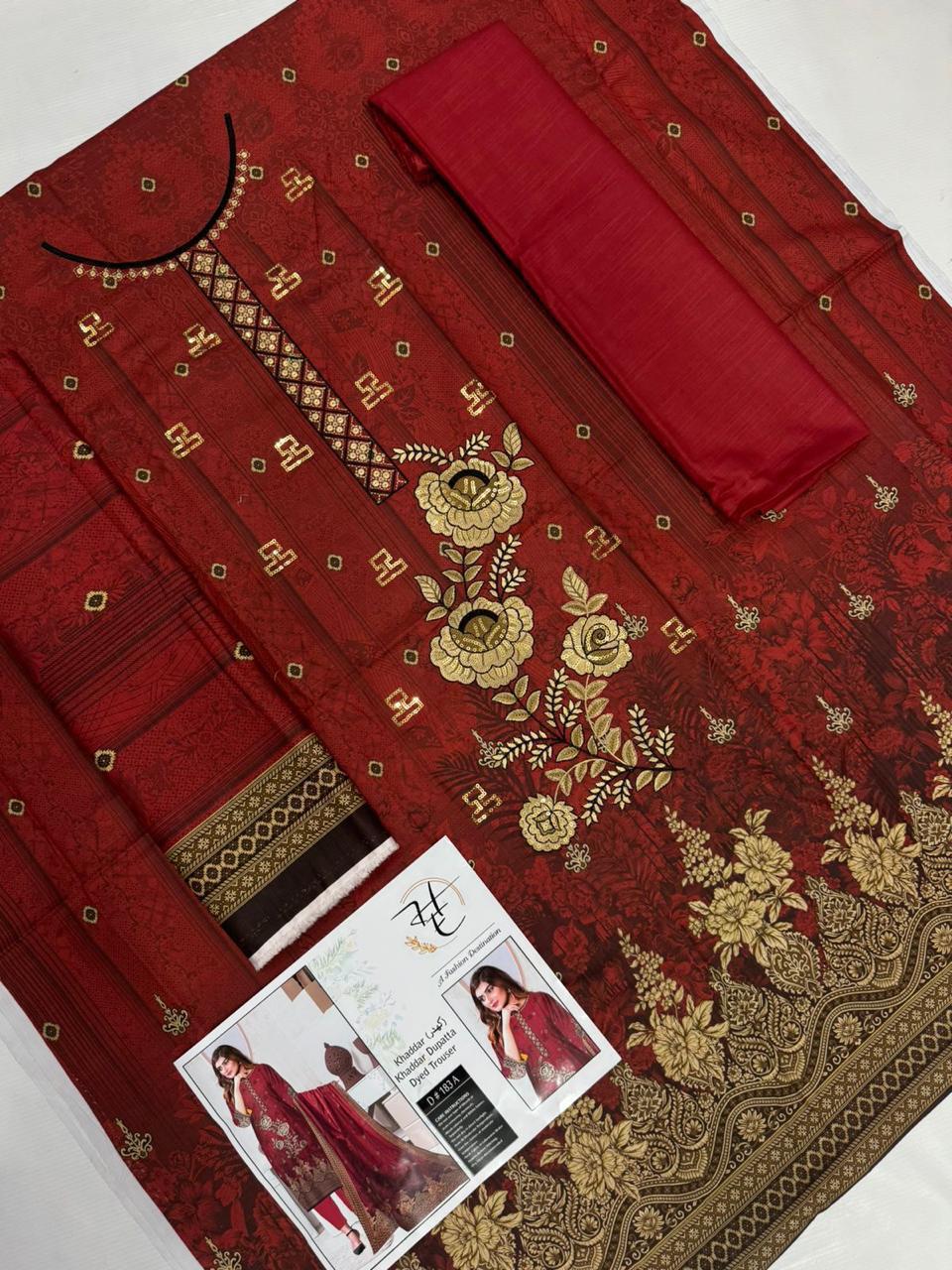 Khaddar 3pc Embroidered