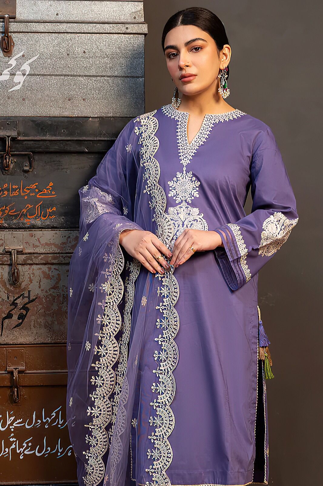 *KOKUM NEW TRENDING ARTICLE*  *Summer Collection 2025* Fabric: *Lawn With Organza Dupatta*  _  Front