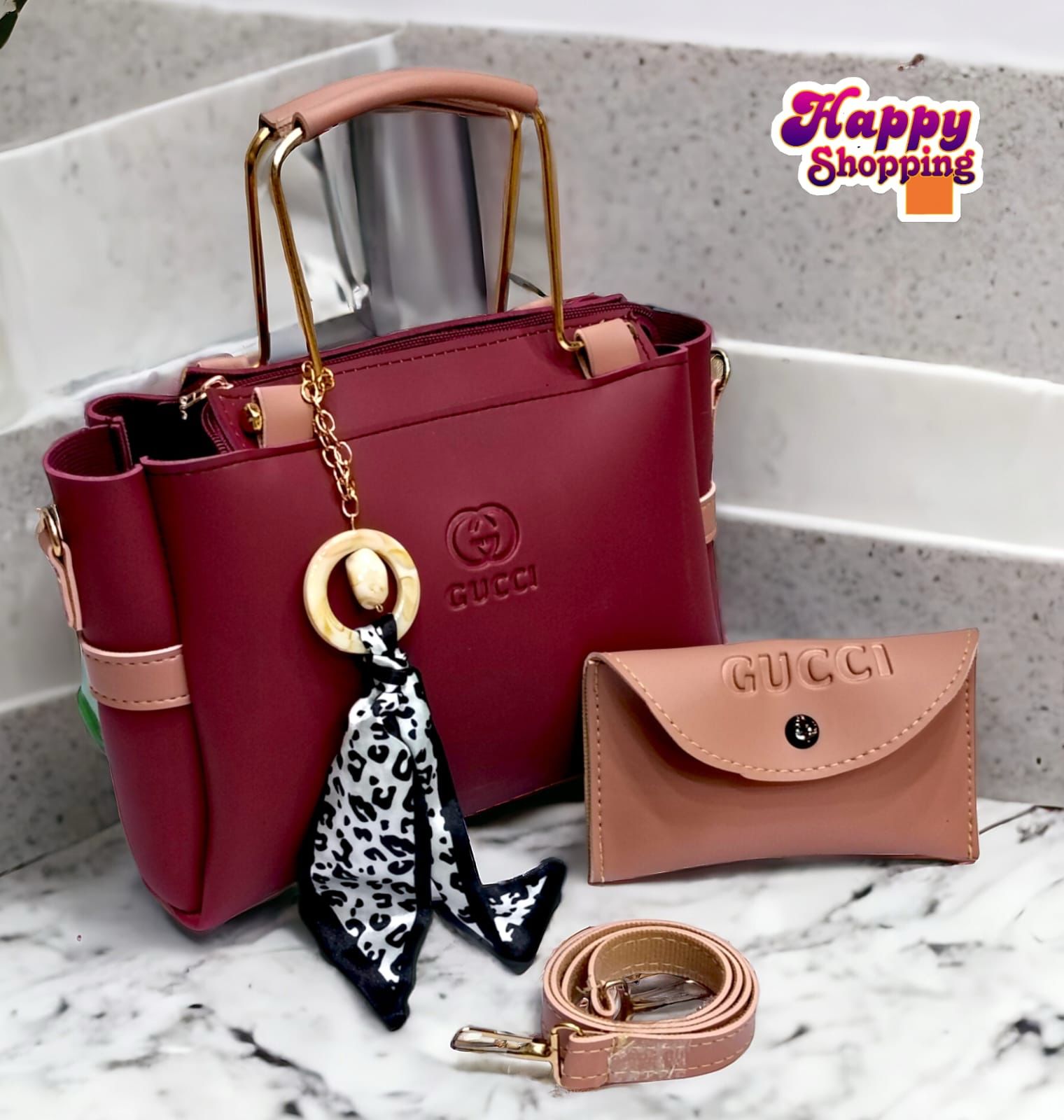 🎀 Gucci 2Pcs Bag Set for Girls With Imported Keychain 🎀
