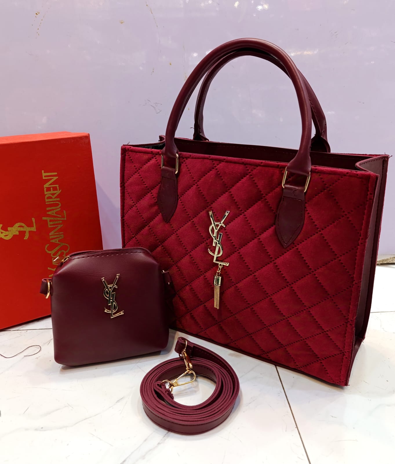 VSL Velvet 2PC Handbag 👜