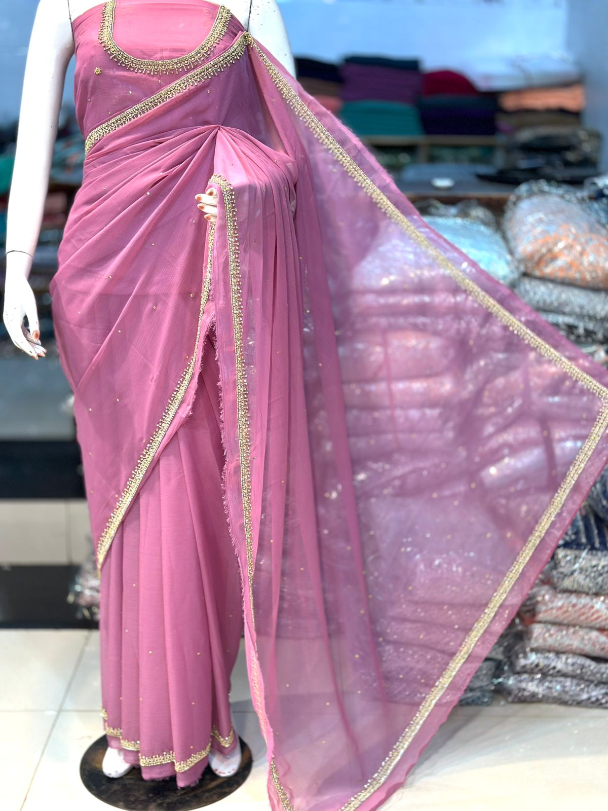 Chiffon HANDWORK Saree 1