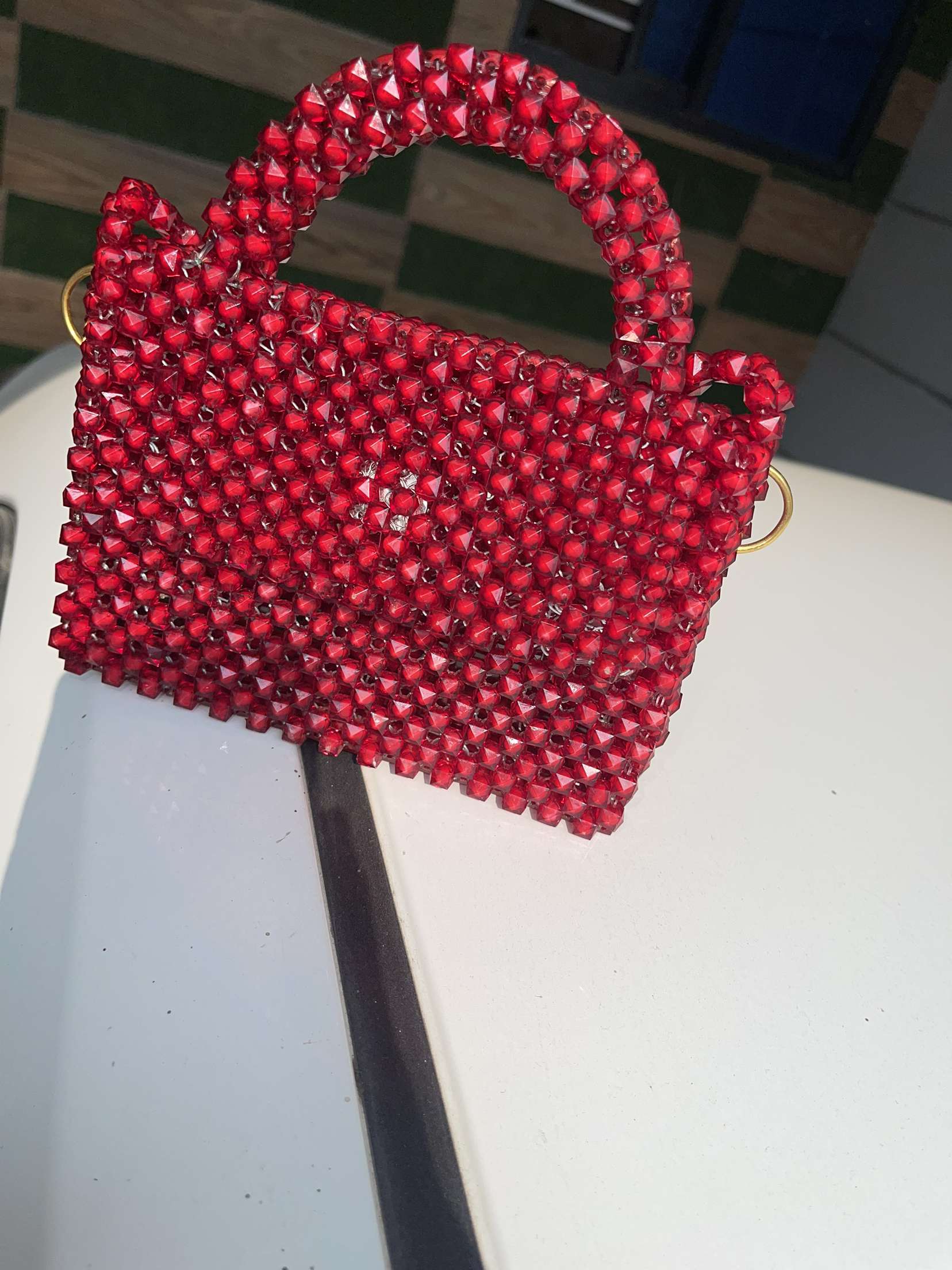 Red crystal Handbag