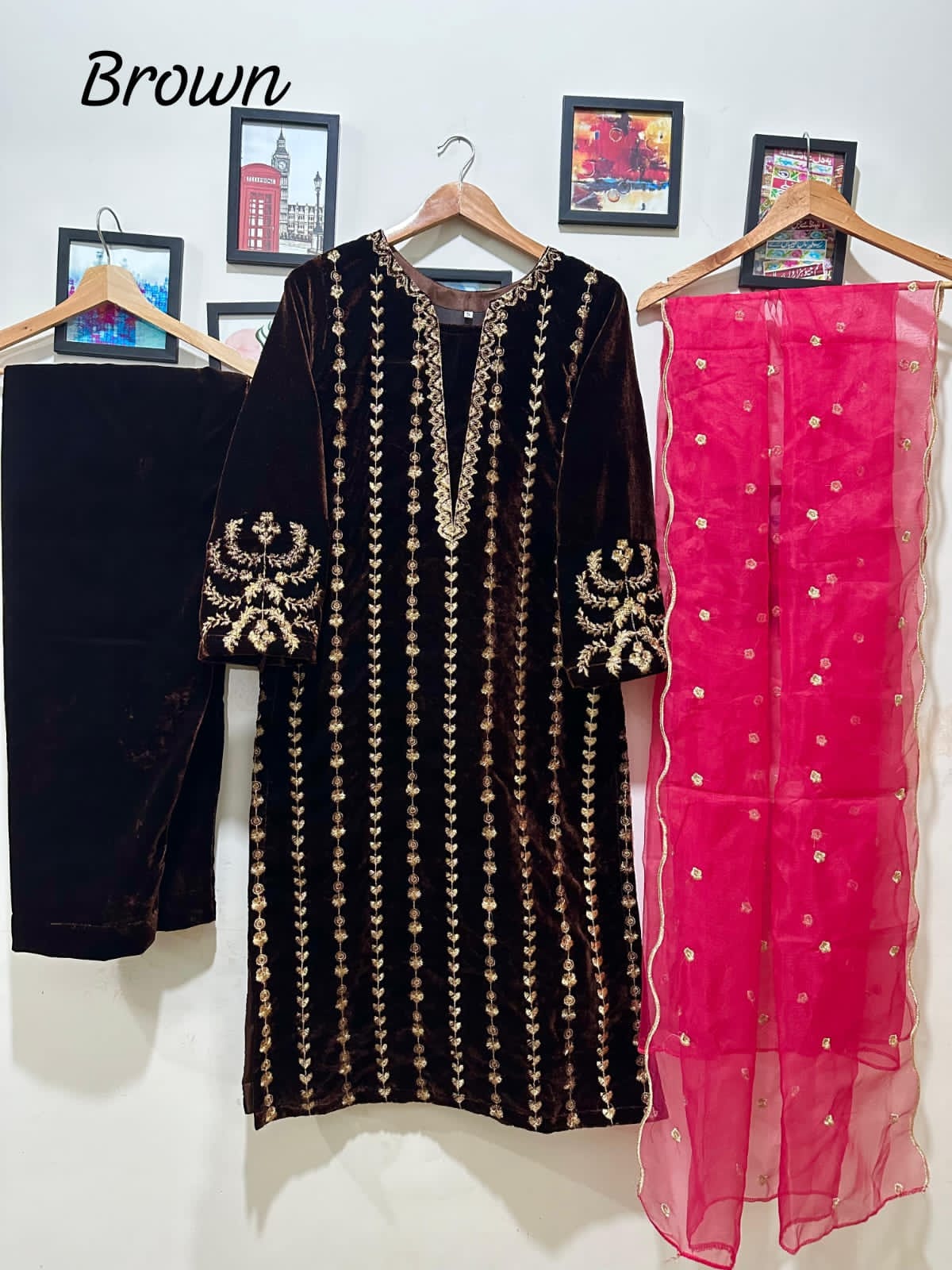 micro Valvet Tilla Embd Shirt Valvet trouzer