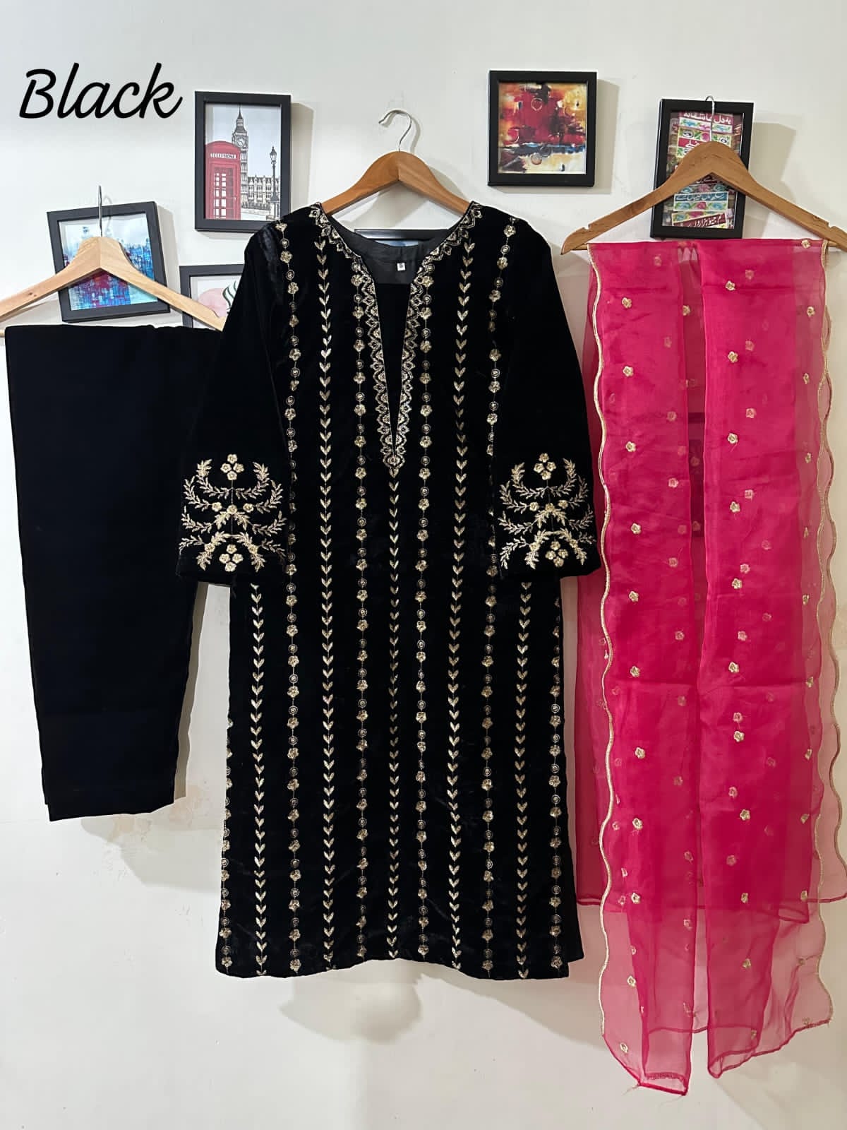 micro Valvet Tilla Embd Shirt Valvet trouzer