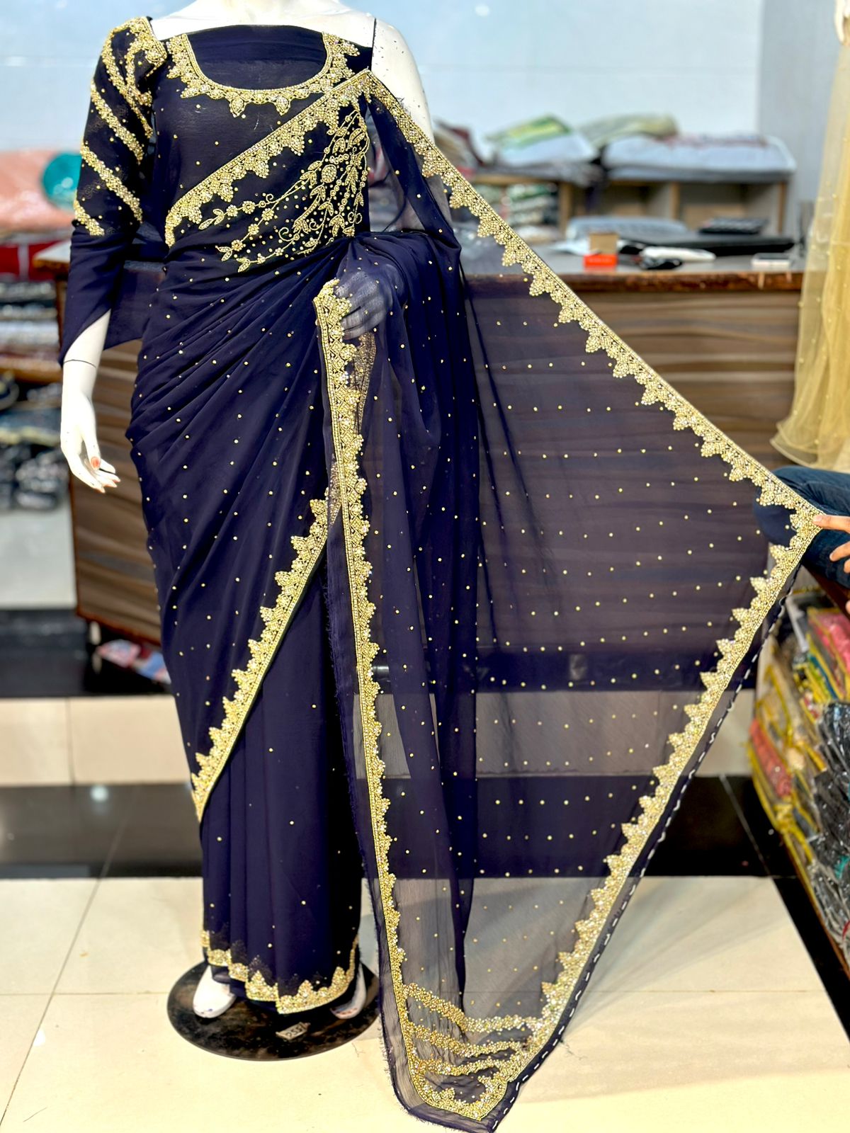 Chiffon Unstitched Saree