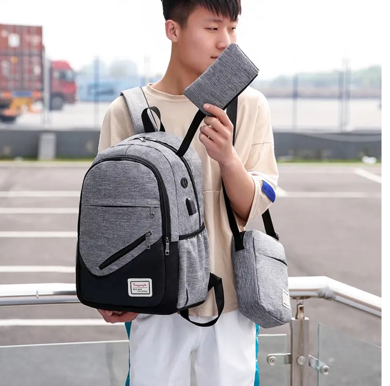 3pcs Imported Large Size Laptop Style Backpacks