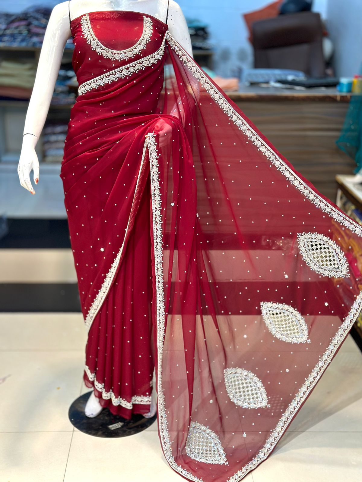 Chiffon HANDWORK Saree 💞