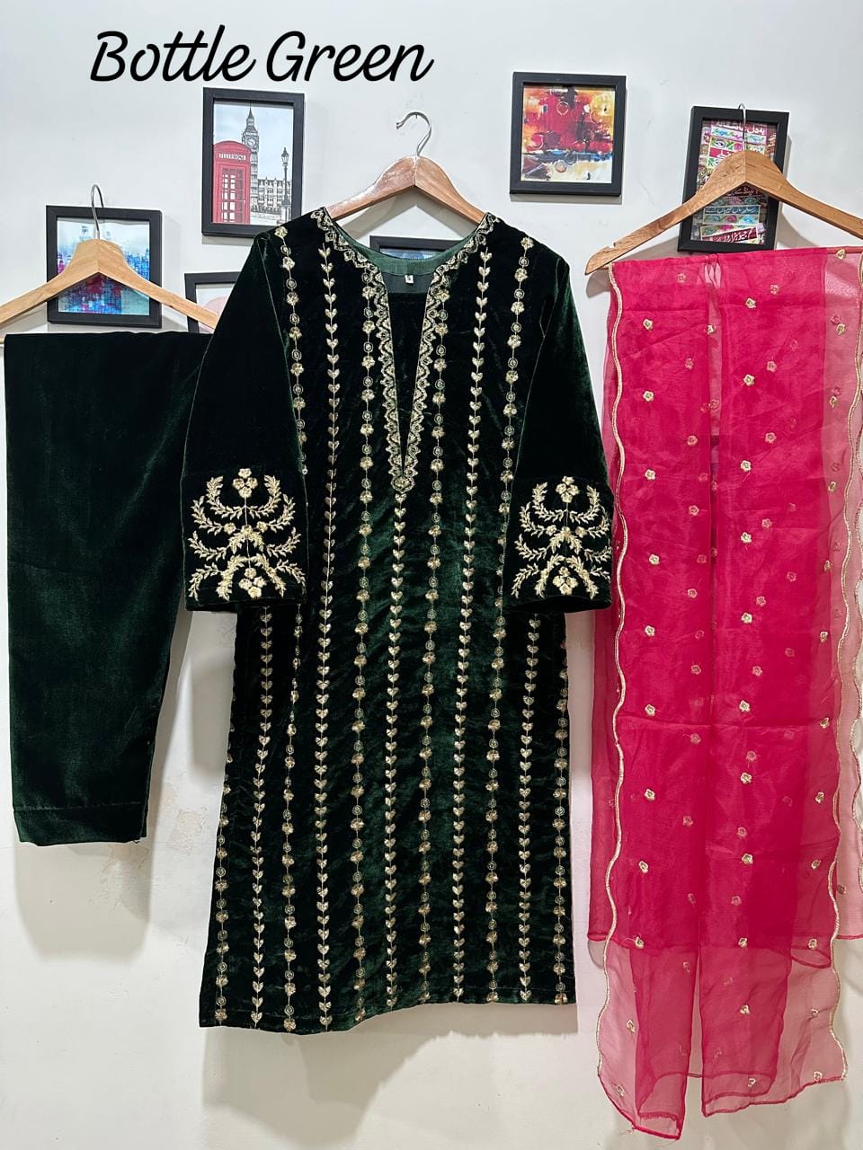 micro Valvet Tilla Embd Shirt Valvet trouzer