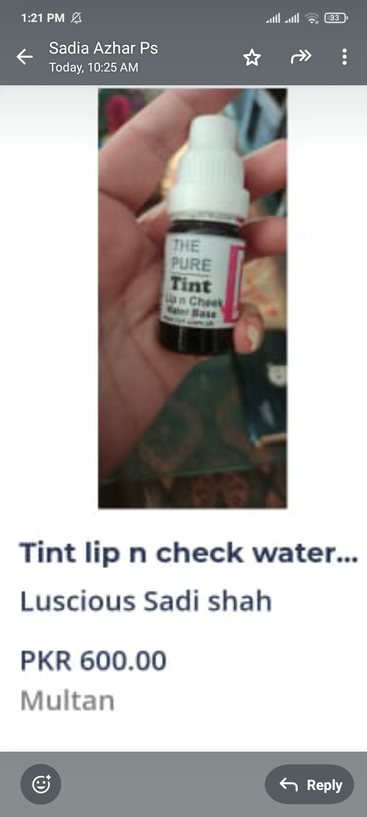 Tint lips and checks