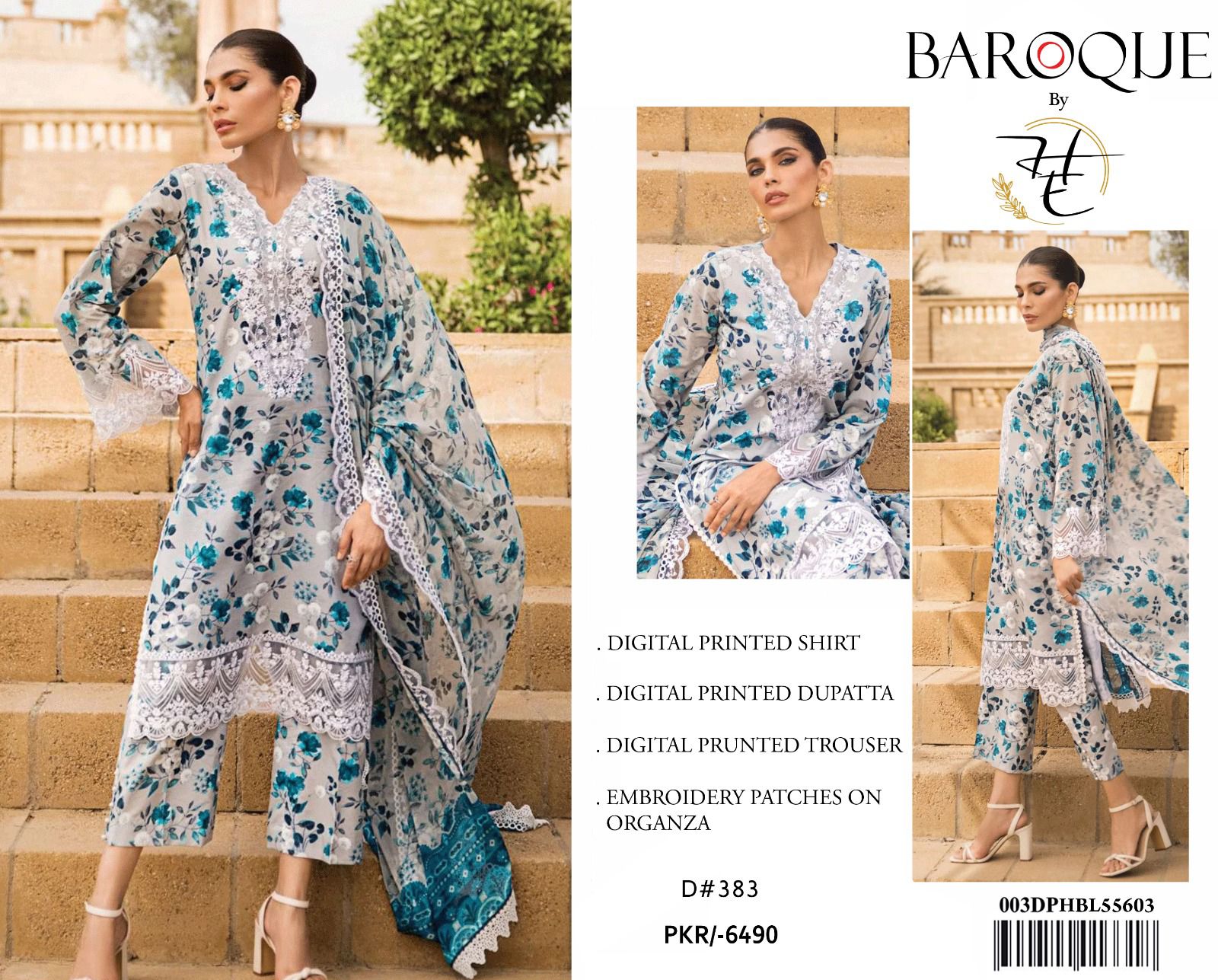 *Ali Xeeshan Luxury Wedding Formal Collection- Tea Pink*  *Fabric Details:*	  •Shirt: Net •Dupatta N