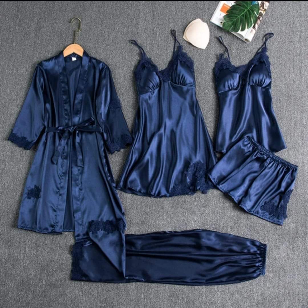 Silk night suit 4 pcs