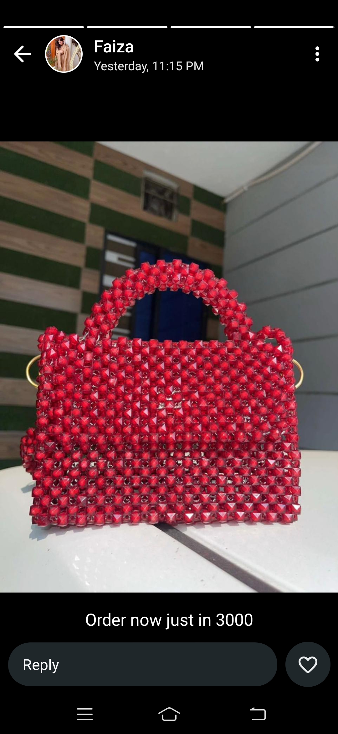 Red crystal bag