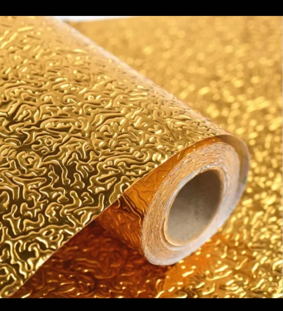 Golden Foil Kitchen Wallpaper Sticker (60*200 cm) | Peel & Stick Aluminum Foil