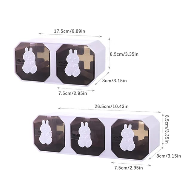 Wall mounted sticking 3 portion spice box