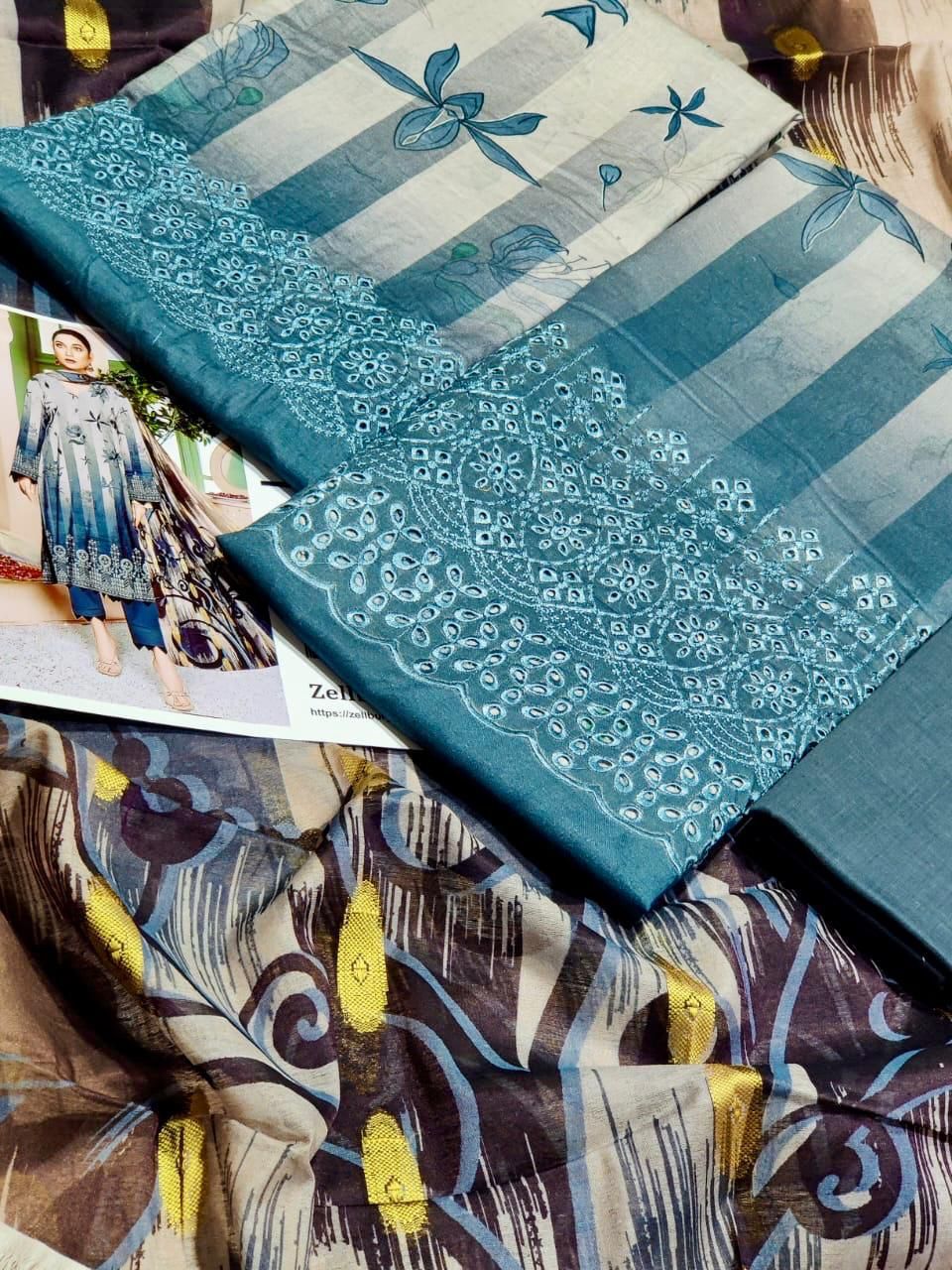 3 PC chicken kari lawn dress