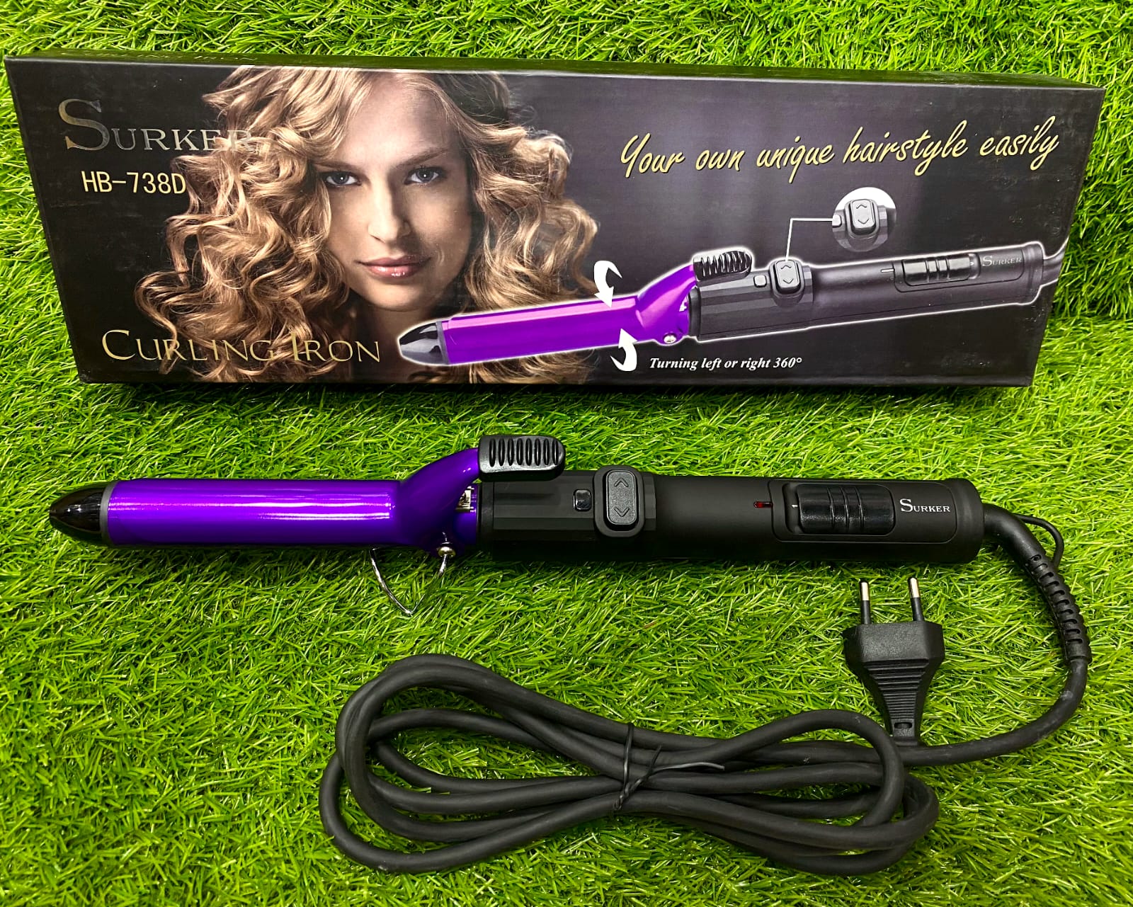 Surker professional hair rotating curling rod