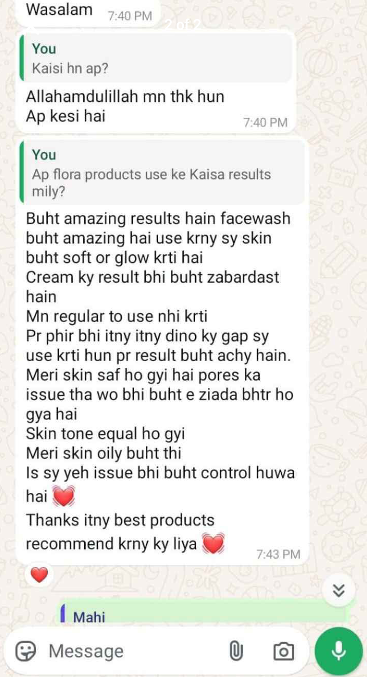 Customer feedback after use Flora international harble prudcts