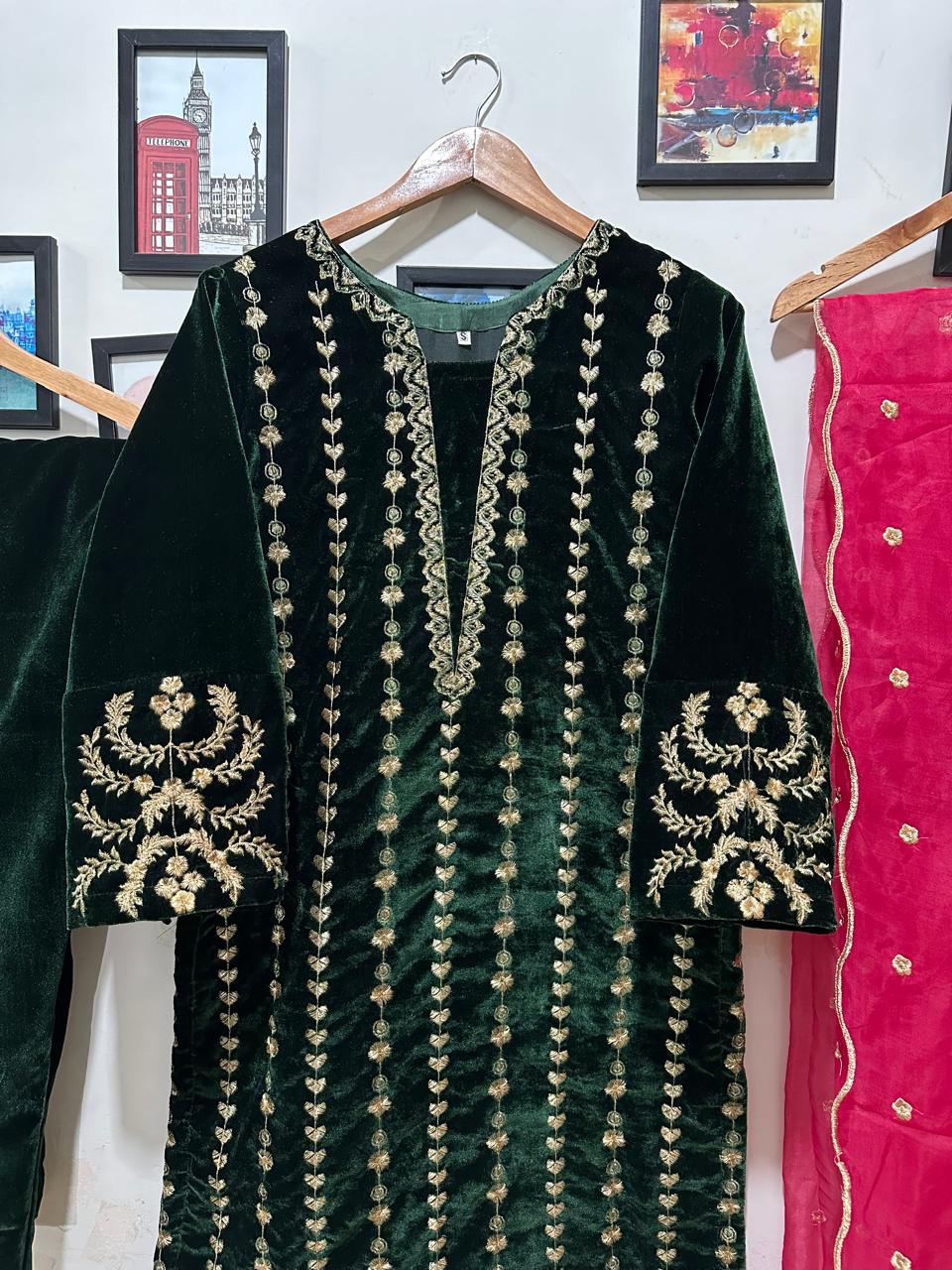 micro Valvet Tilla Embd Shirt Valvet trouzer