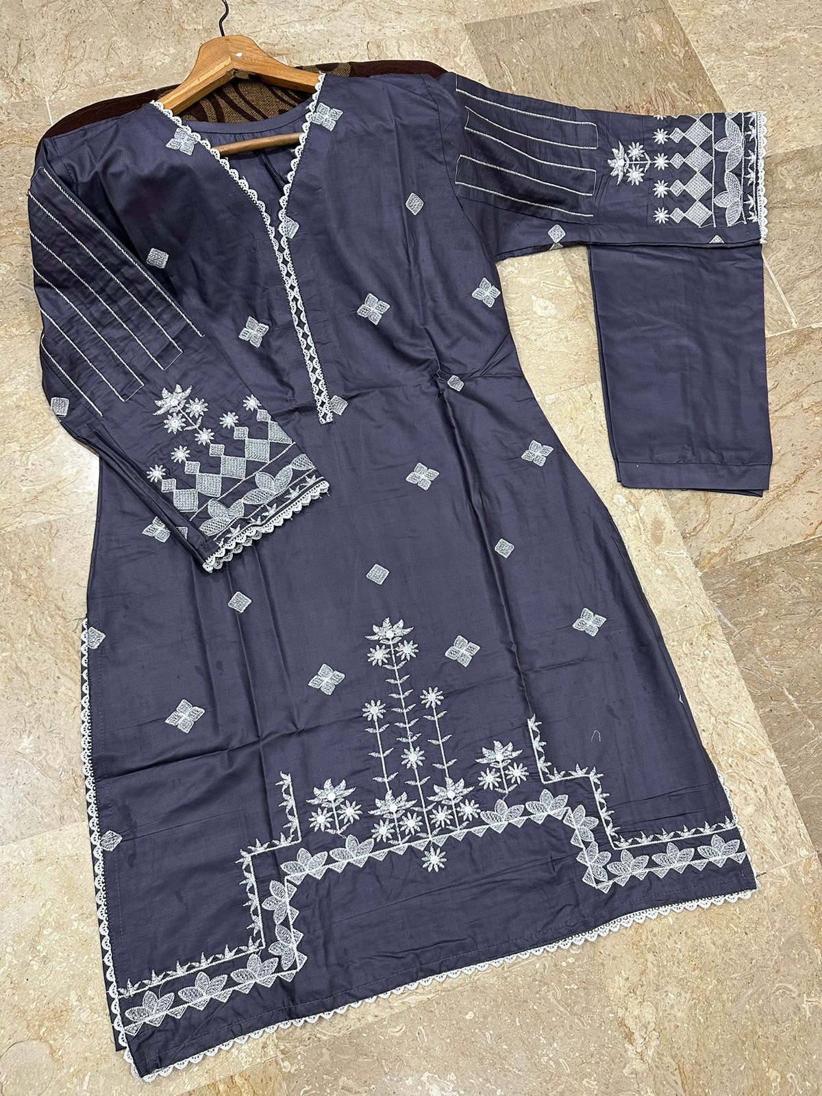 EMBROIDERED TROUSER SHIRT 2 PC