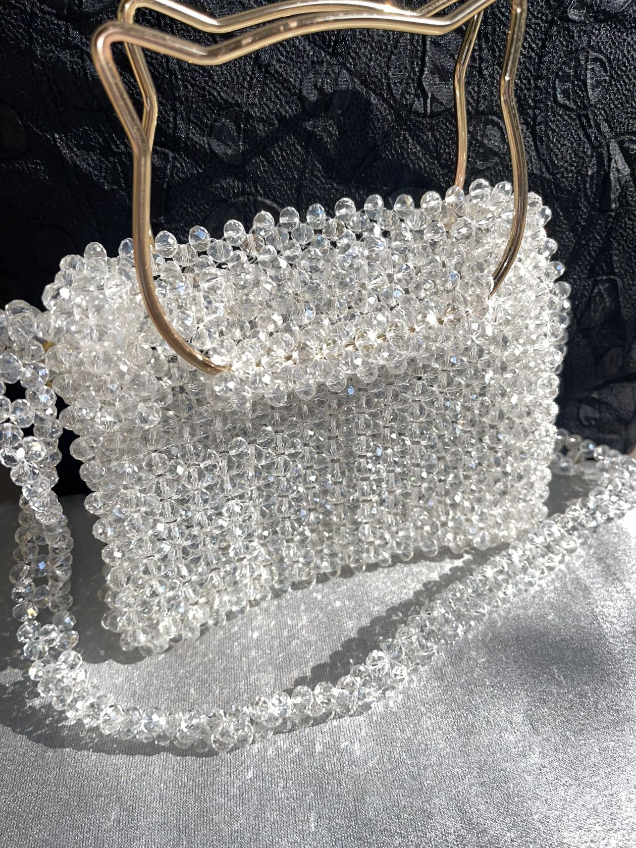 White pure crystal purse 😍👜