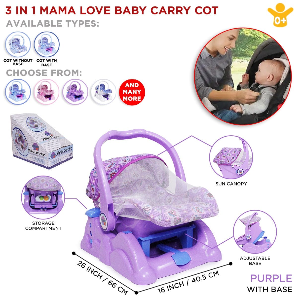 Carry cot 3 in 1