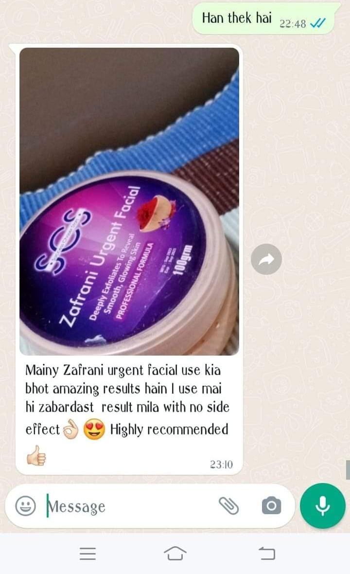 Zafrani urgent facial