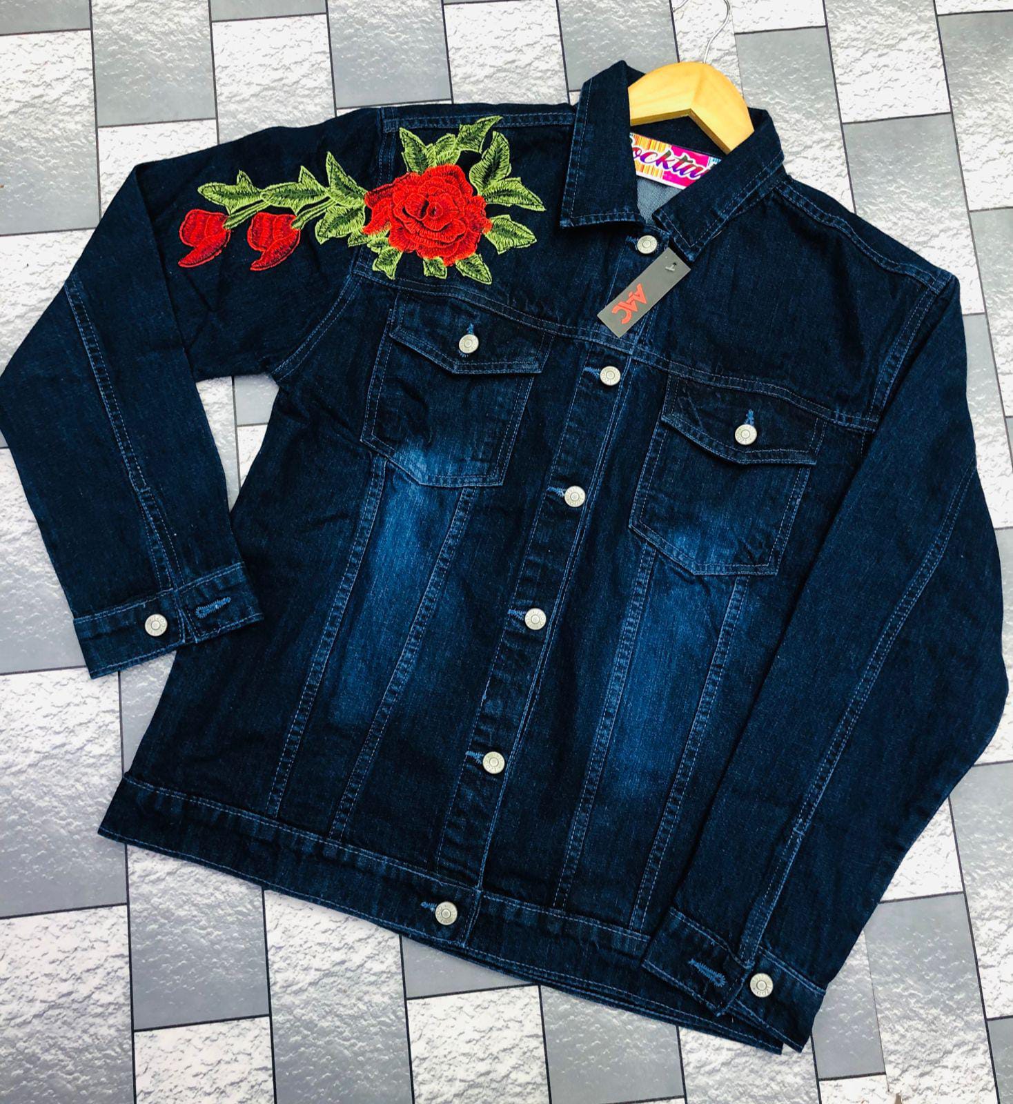 Denim jacket flower