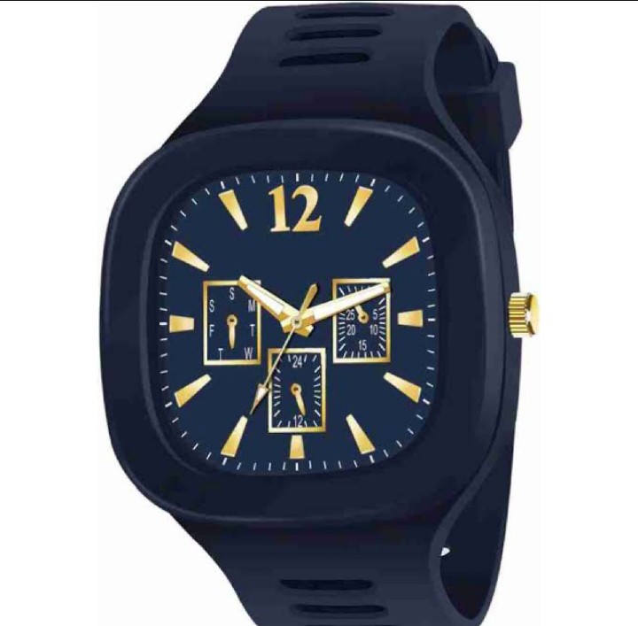 Stylish square Dail smooth silicon strap casual watch