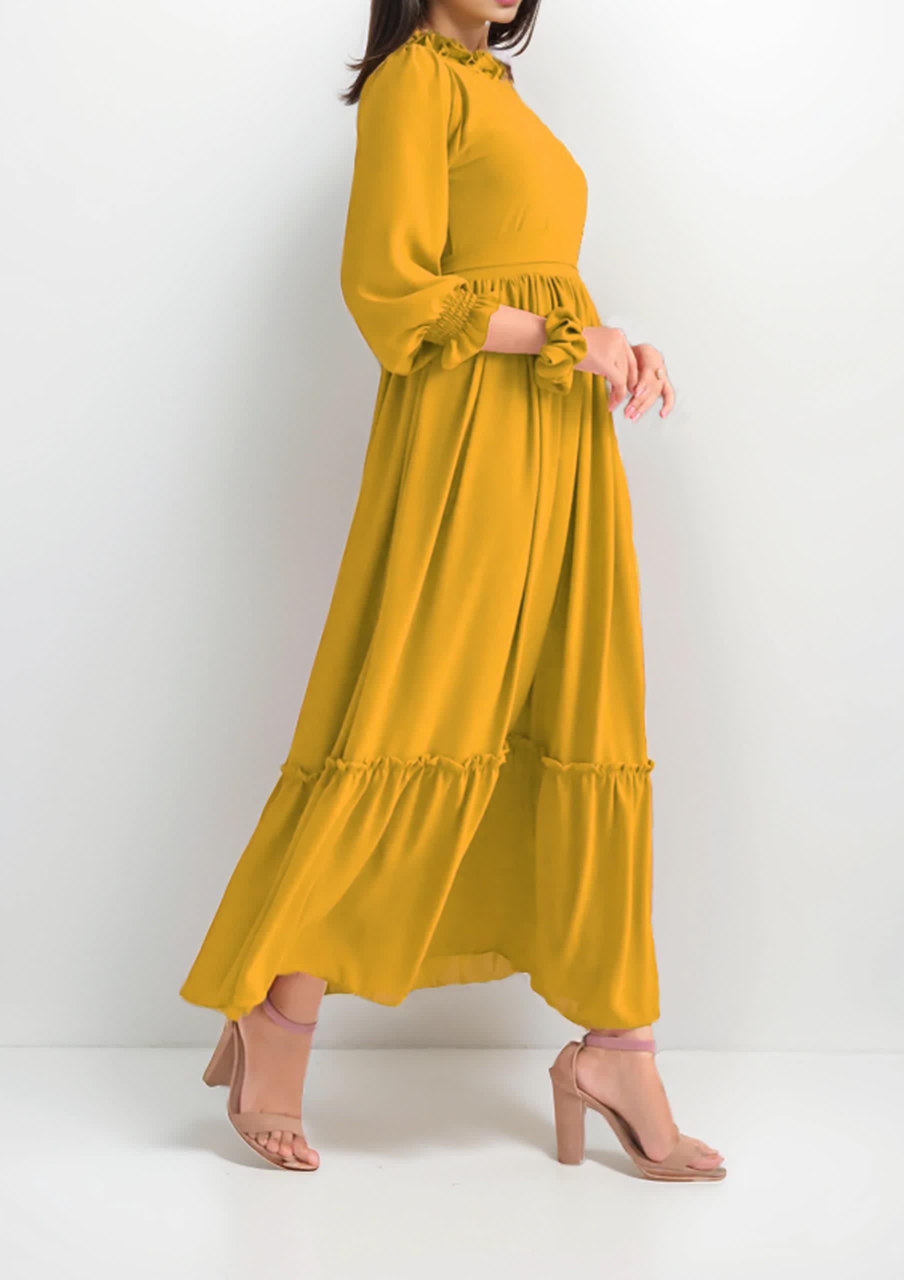 *Long Georgette step maxi