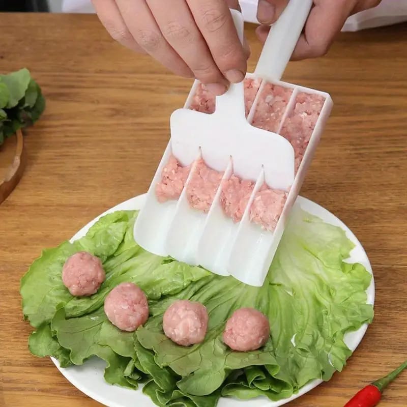 4-Row Meatball Maker - Easy Homemade Fish, Beef & Rice Balls for BBQs