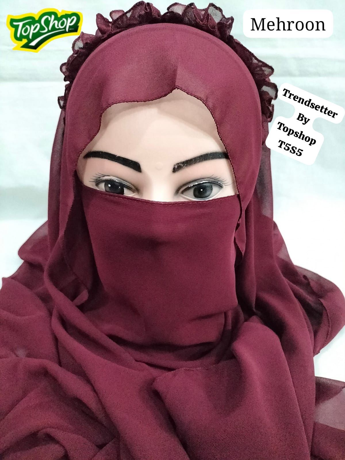 Princess Crown Hijab with Lastic Naqab