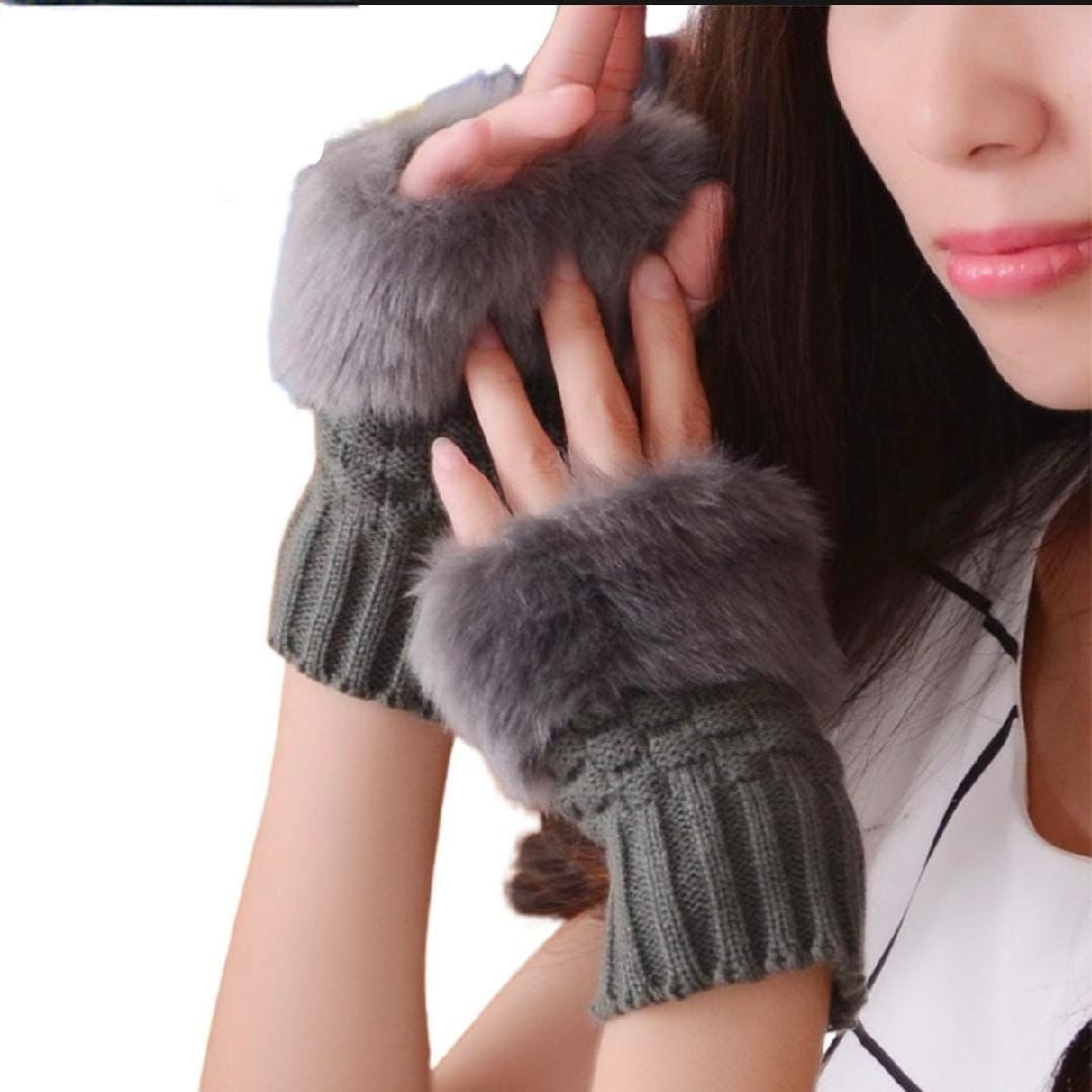 ✨ *Winter Faux Rabbit Fur Gloves