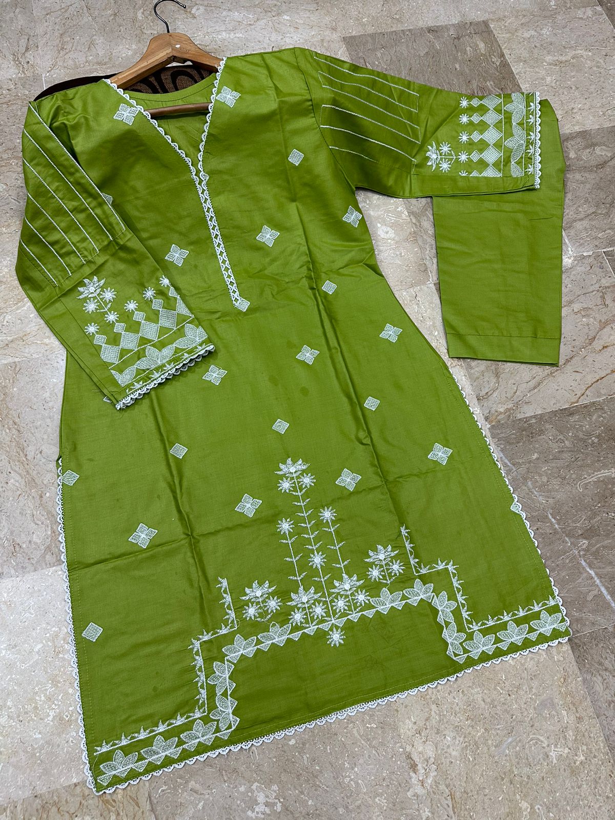 EMBROIDERED TROUSER SHIRT 2 PC