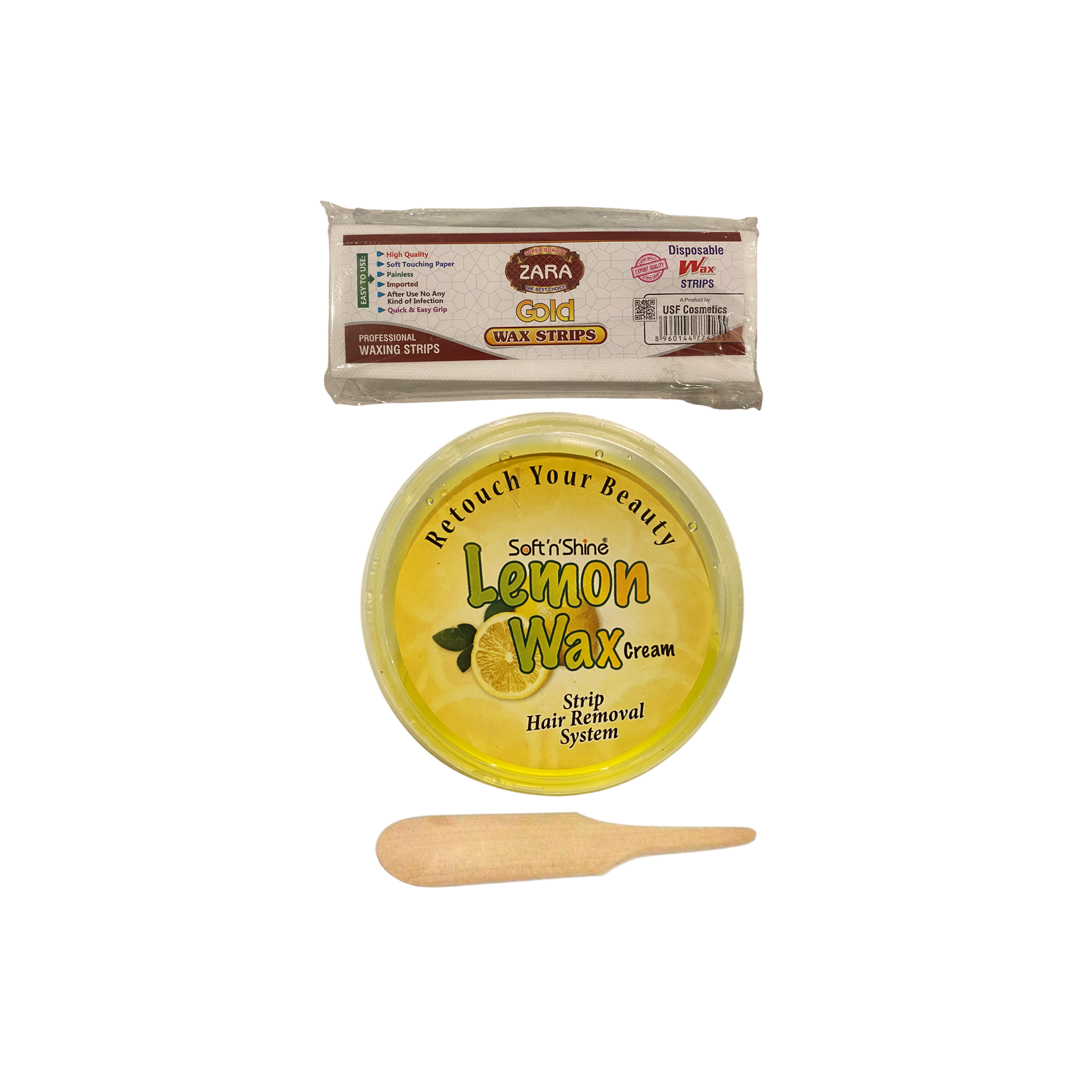 SC'S  Soft n Shine Lemon Wax with Applicator and Strips