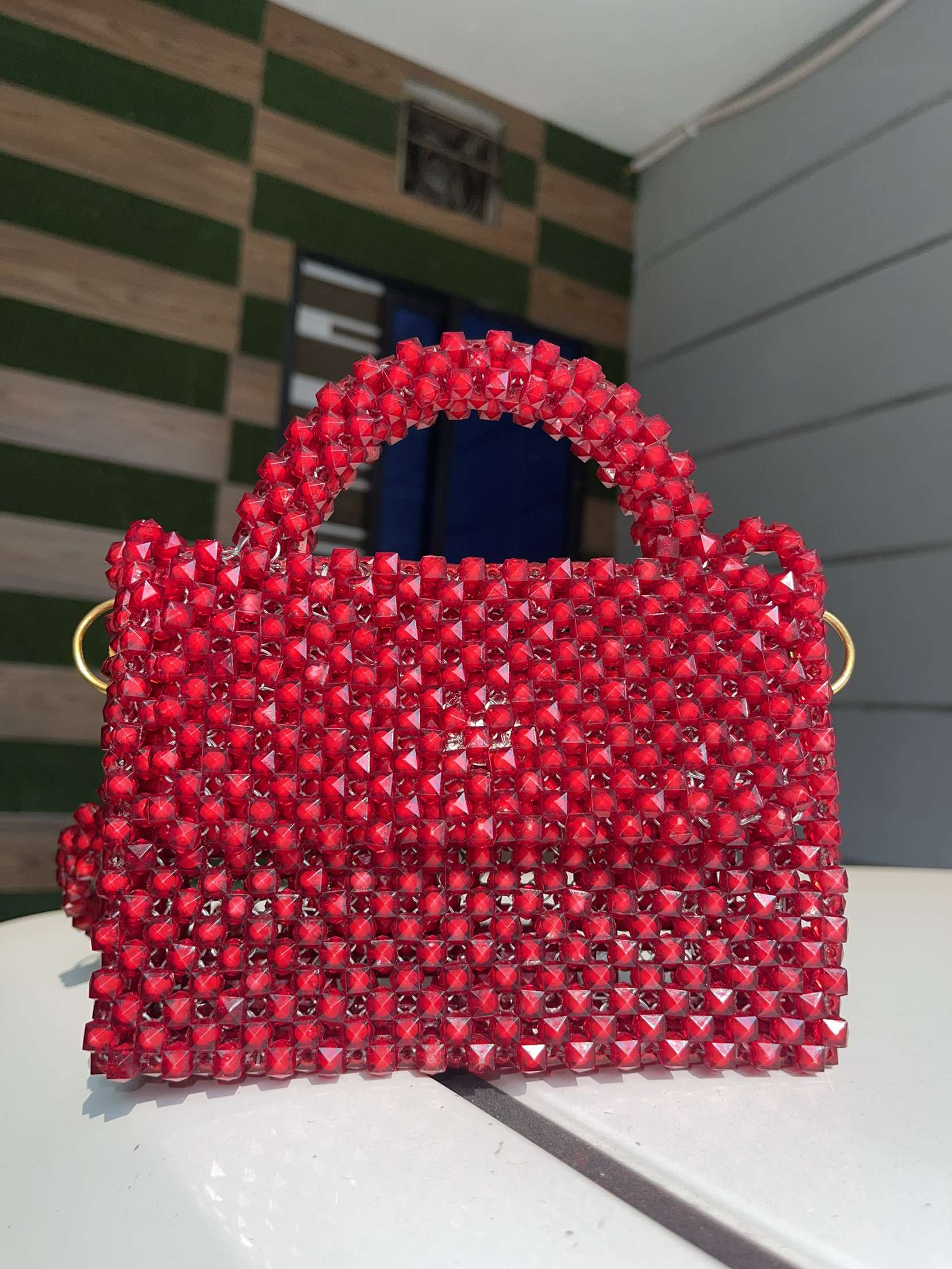 Red crystal bag