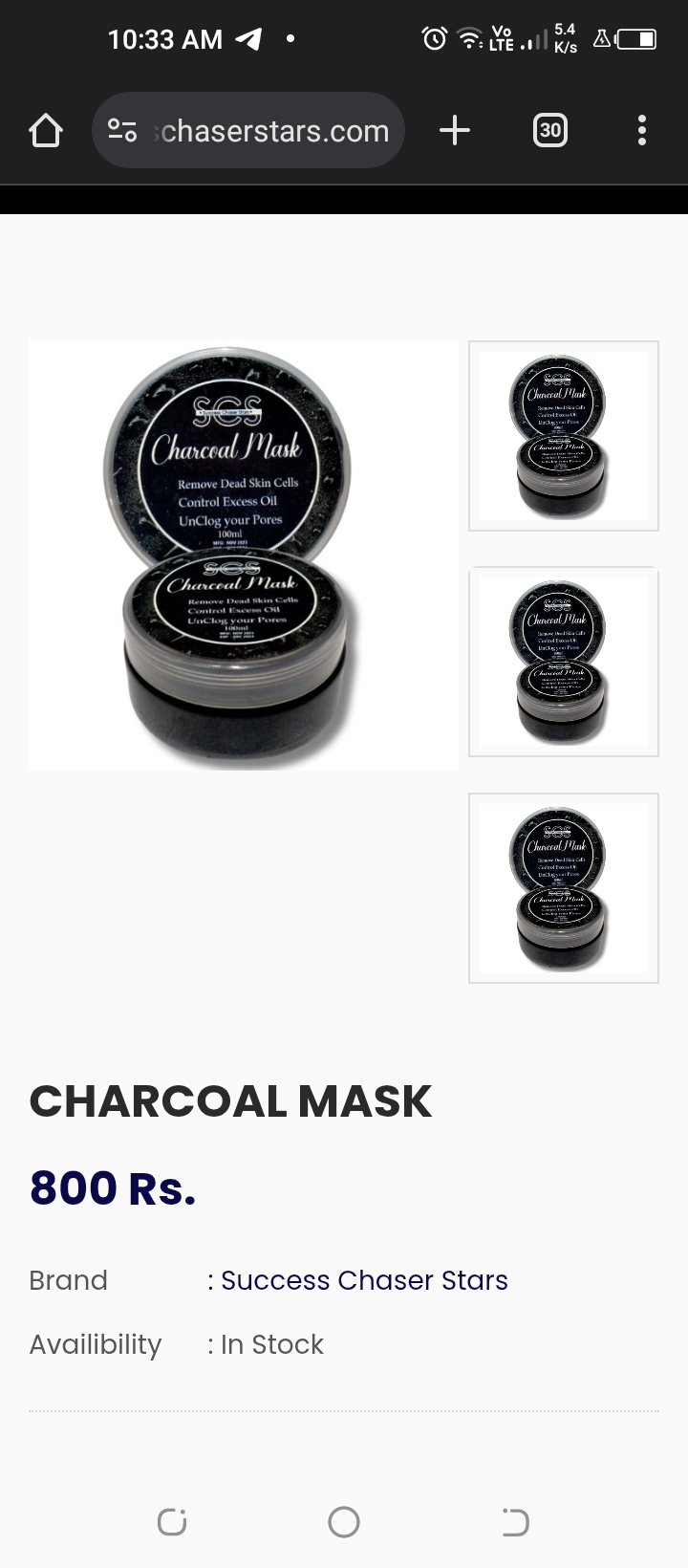 Charcoal mask