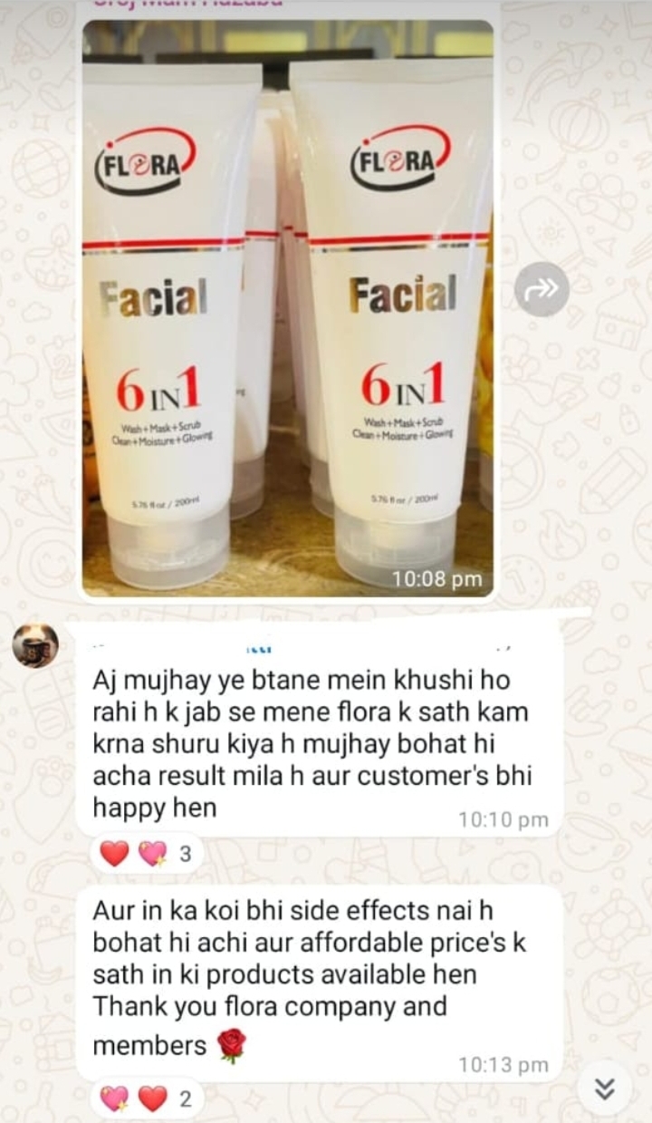 Customer feedback after use Flora international harble prudcts