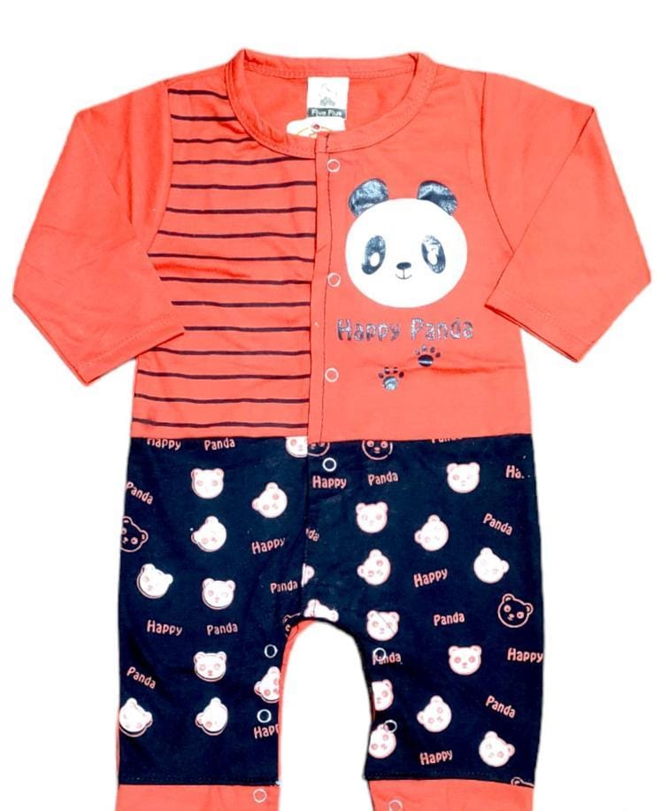 Stitched denim printed romper