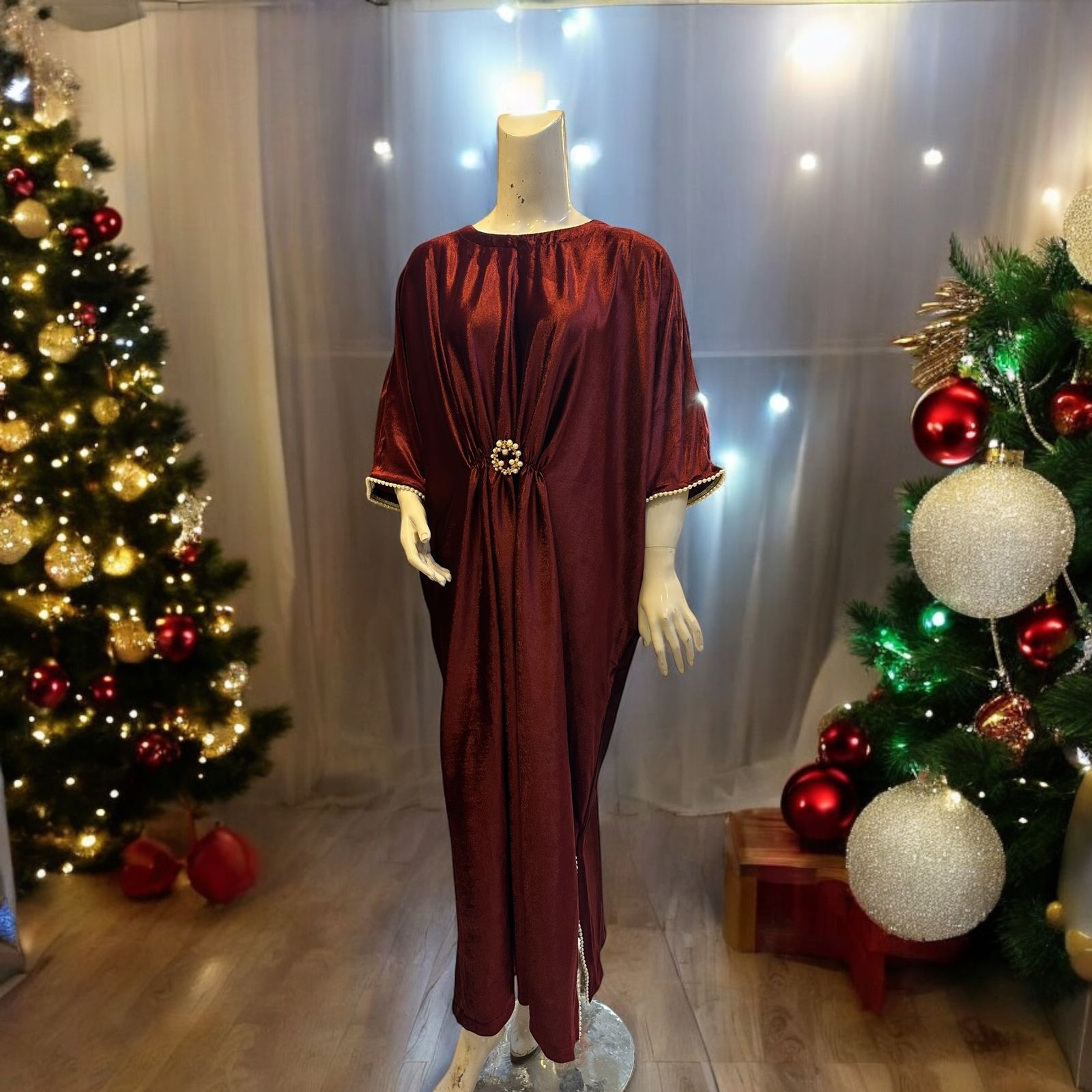 Velvet Kaftan Stitch 1pc Winter Collection 💞