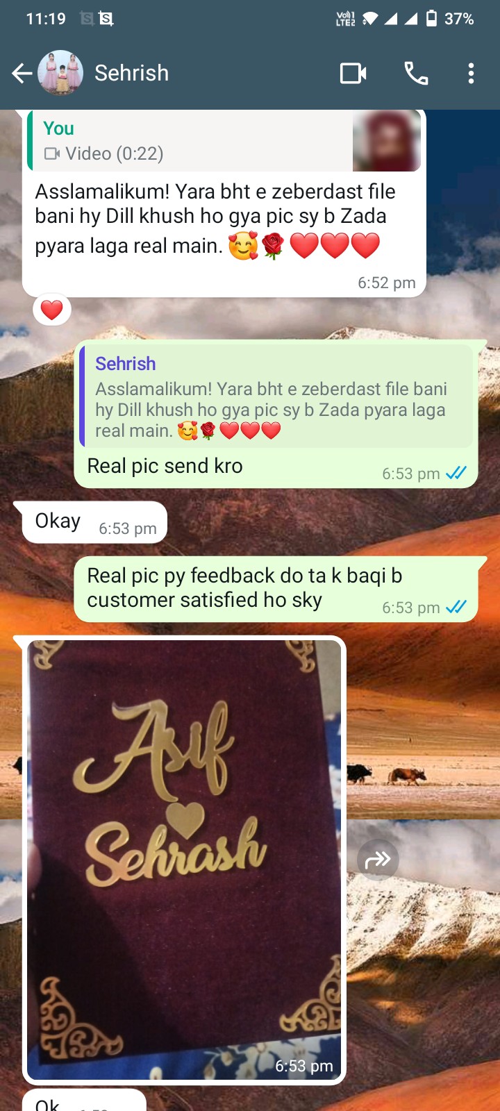 Customize Nikah File My Best Friend's Order Feedback