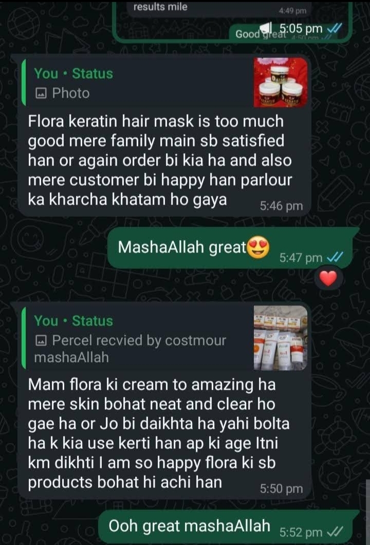 Customer feedback after use Flora international harble prudcts